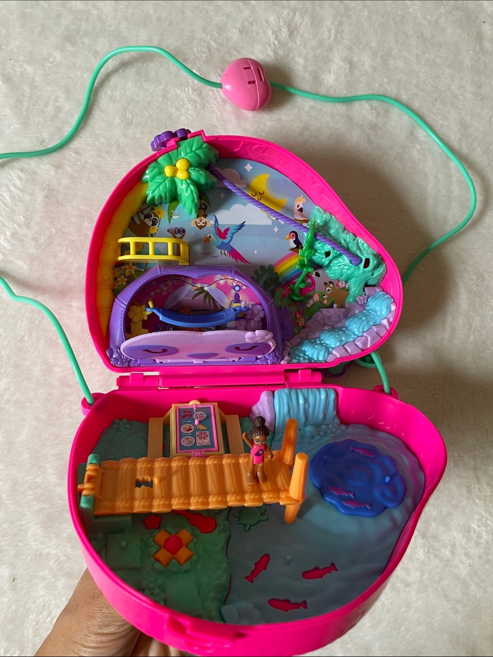 Polly Pocket Sloth Family 2-in-1 Purse Compact, a jungle-themed playset